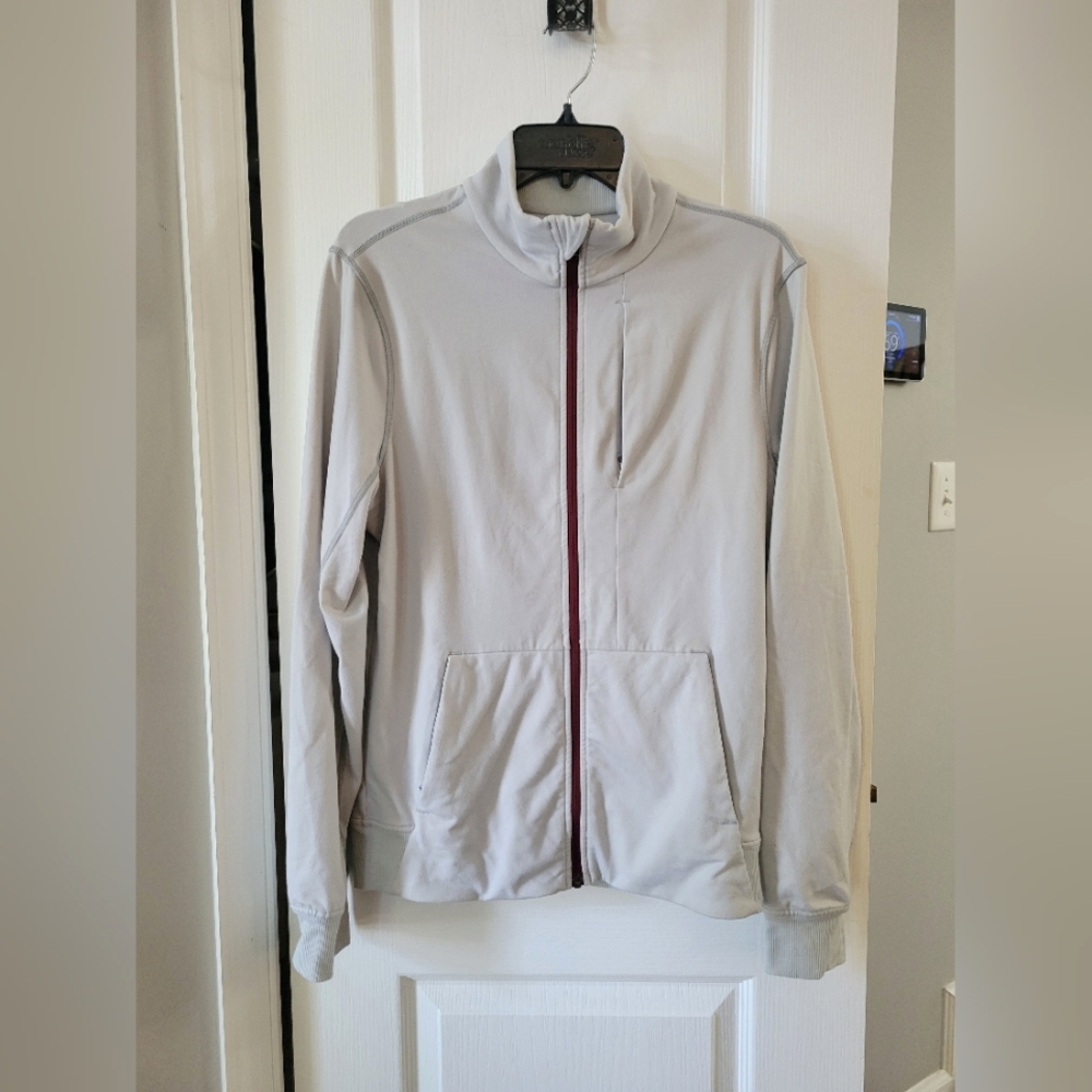 Lululemon Men's PrePost Full Zip Shirt Jacket Heathered Silver Spoon Size Small